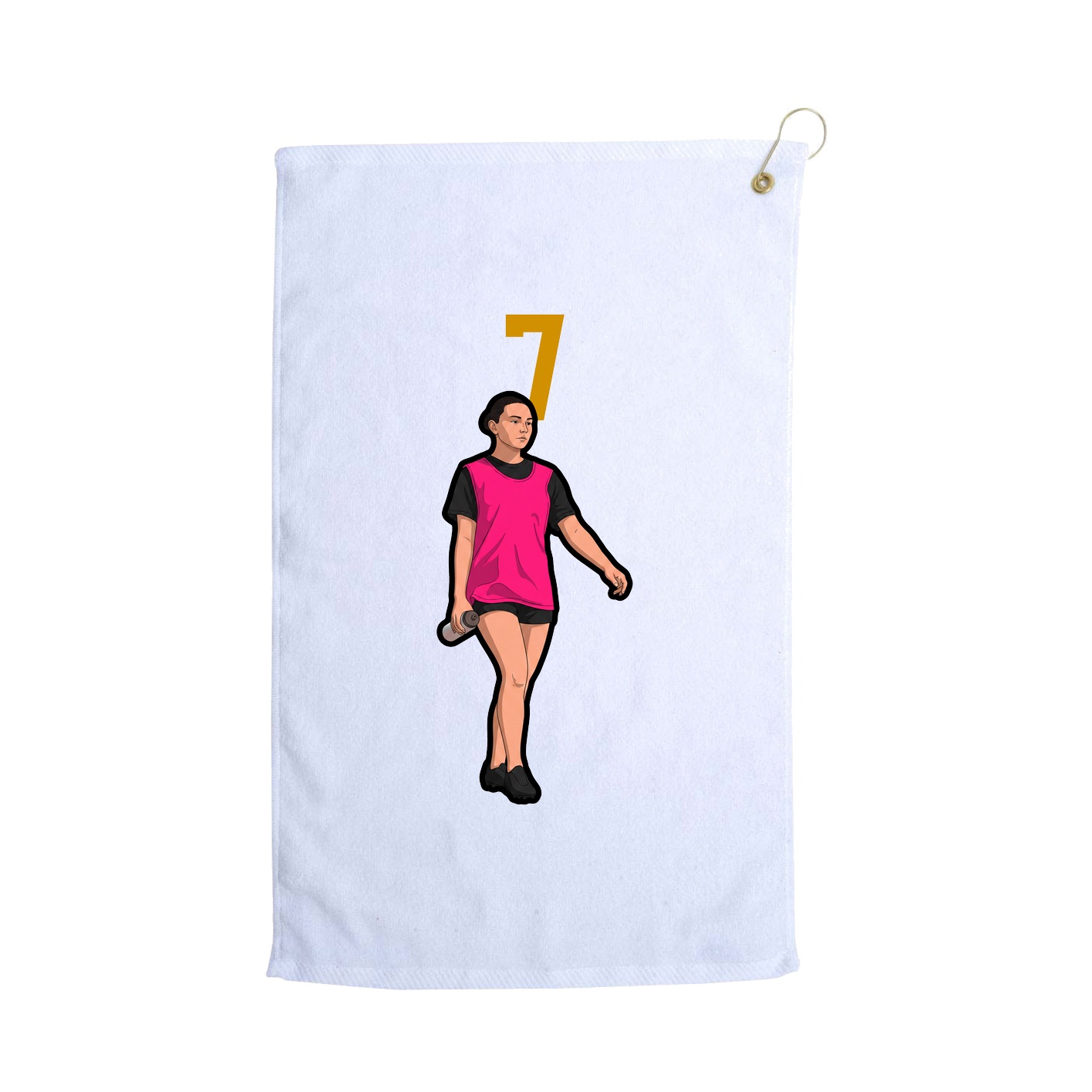 Golf Towel — Number Top in White