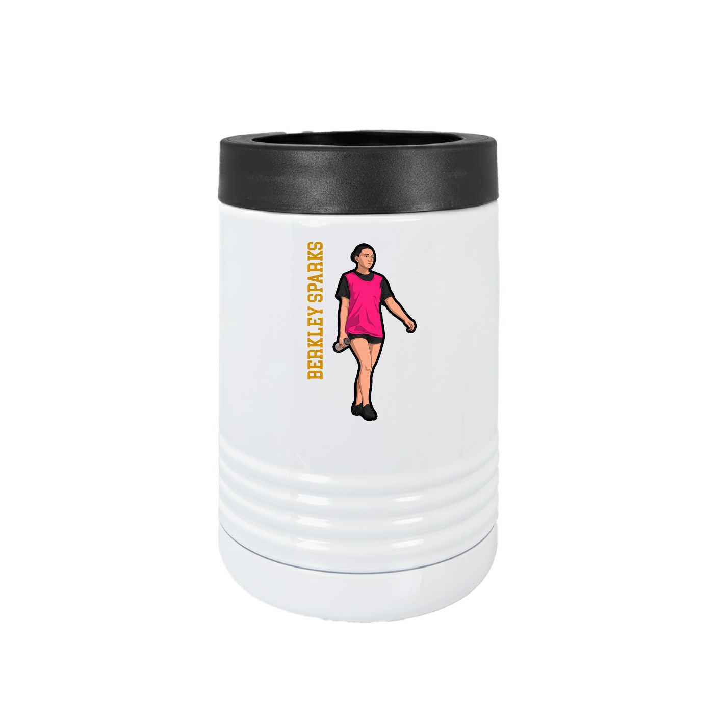 Beverage Holder — Name Vertical in White