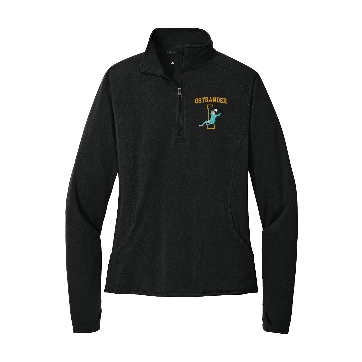Women's Q-Zip Pullover — Shirsey in Black