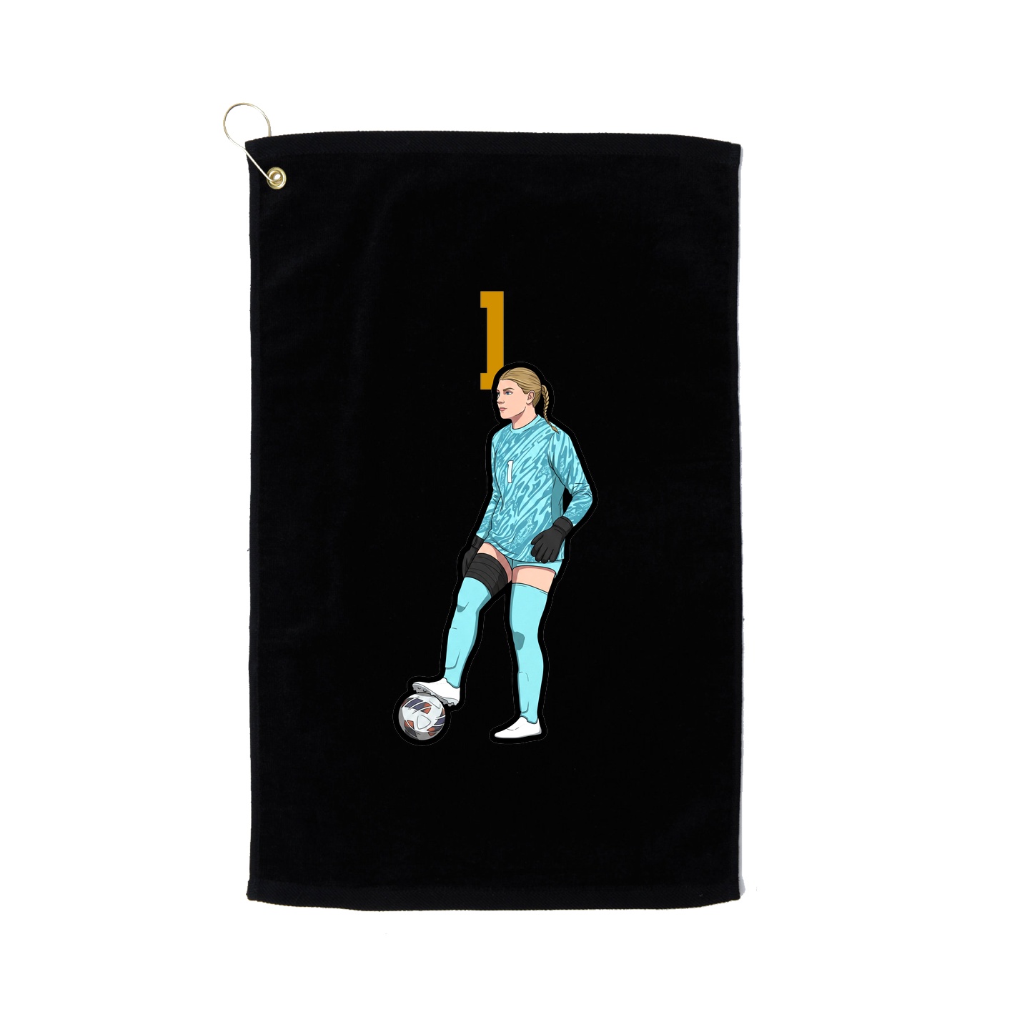 Golf Towel — Number Top in Black