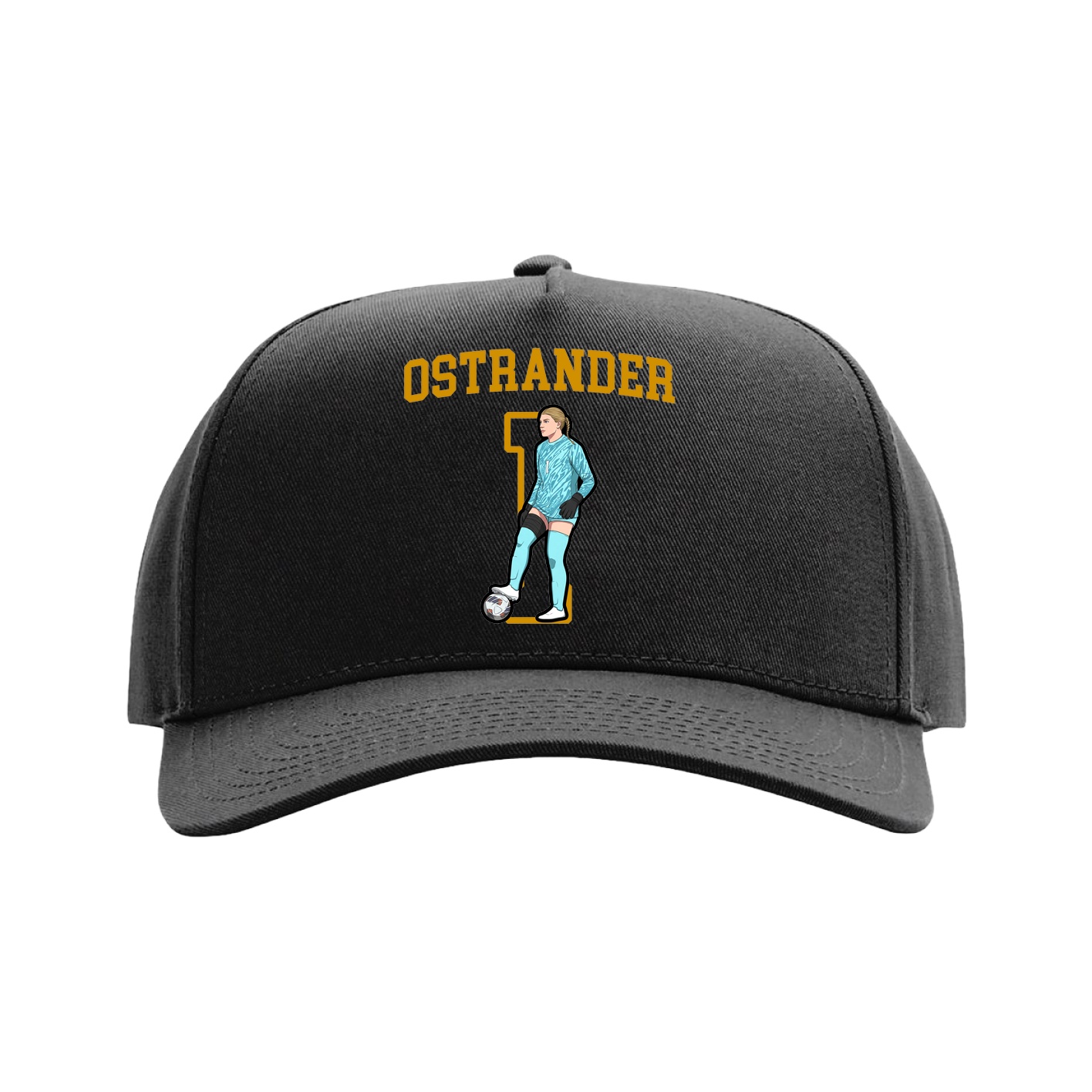 Full Fabric Five-Panel Champ Cap — Shirsey in Black