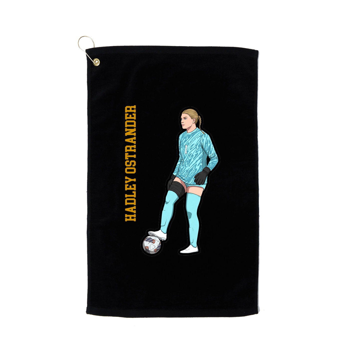 Golf Towel — Name Vertical in Black
