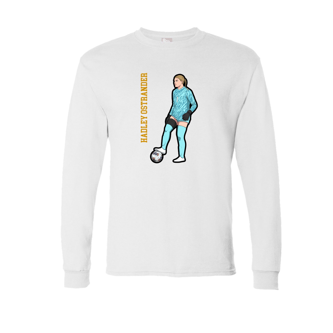 Long Sleeve Tee — Name Vertical in White