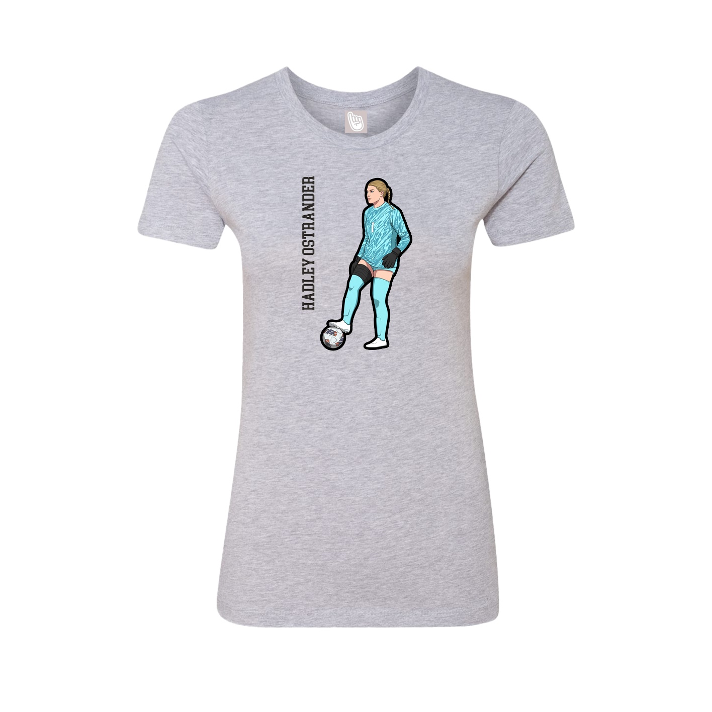 Womens Tee — Name Vertical in Grey