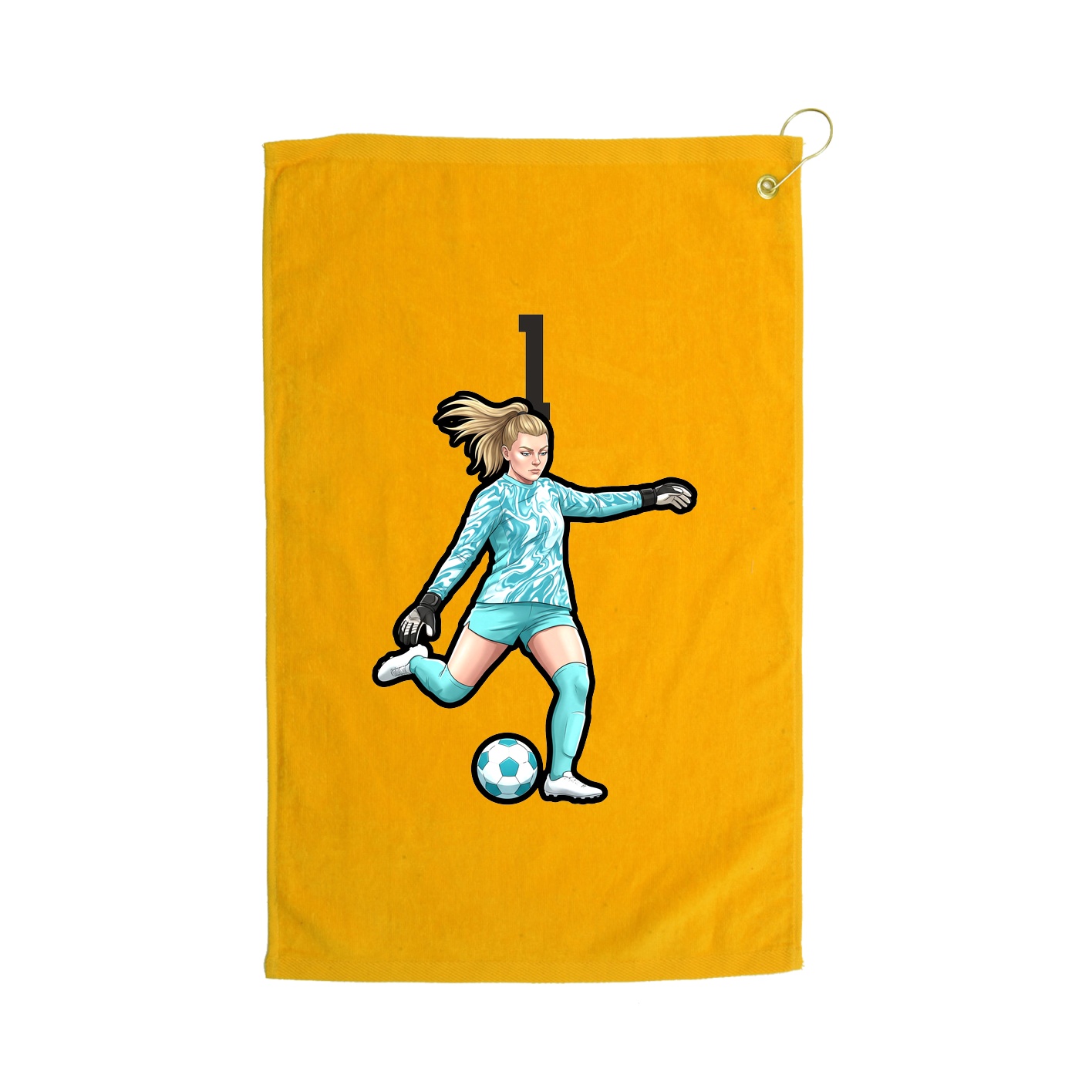 Golf Towel — Number Top in Gold