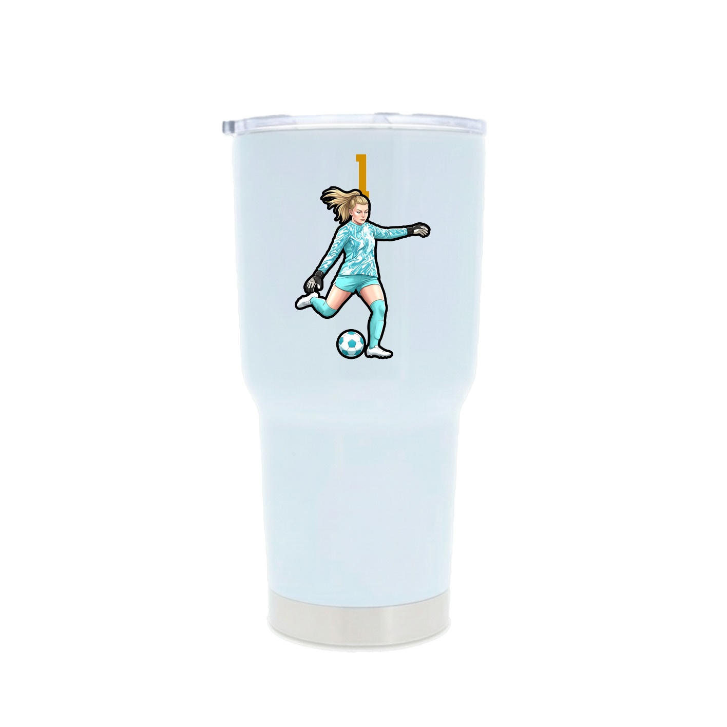30oz Stainless Steel Tumbler — Number Top in White