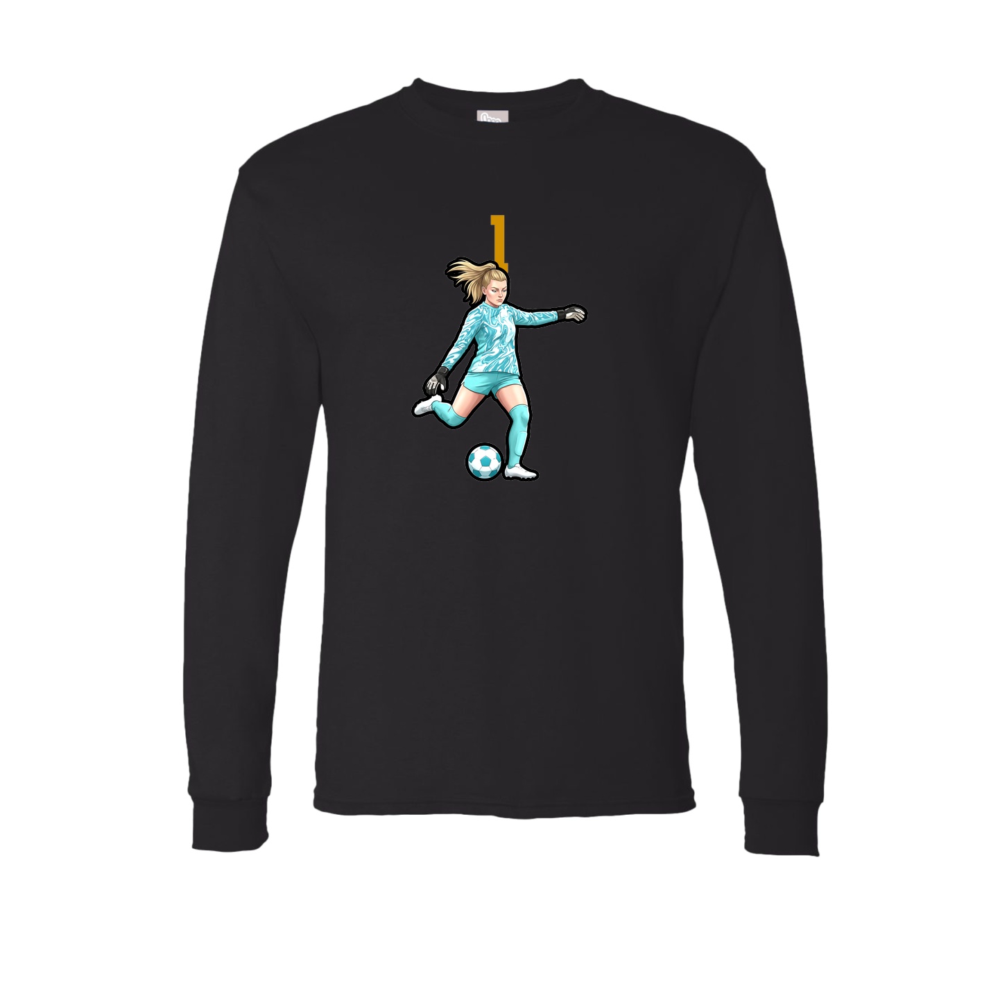 Long Sleeve Tee — Number Top in Black
