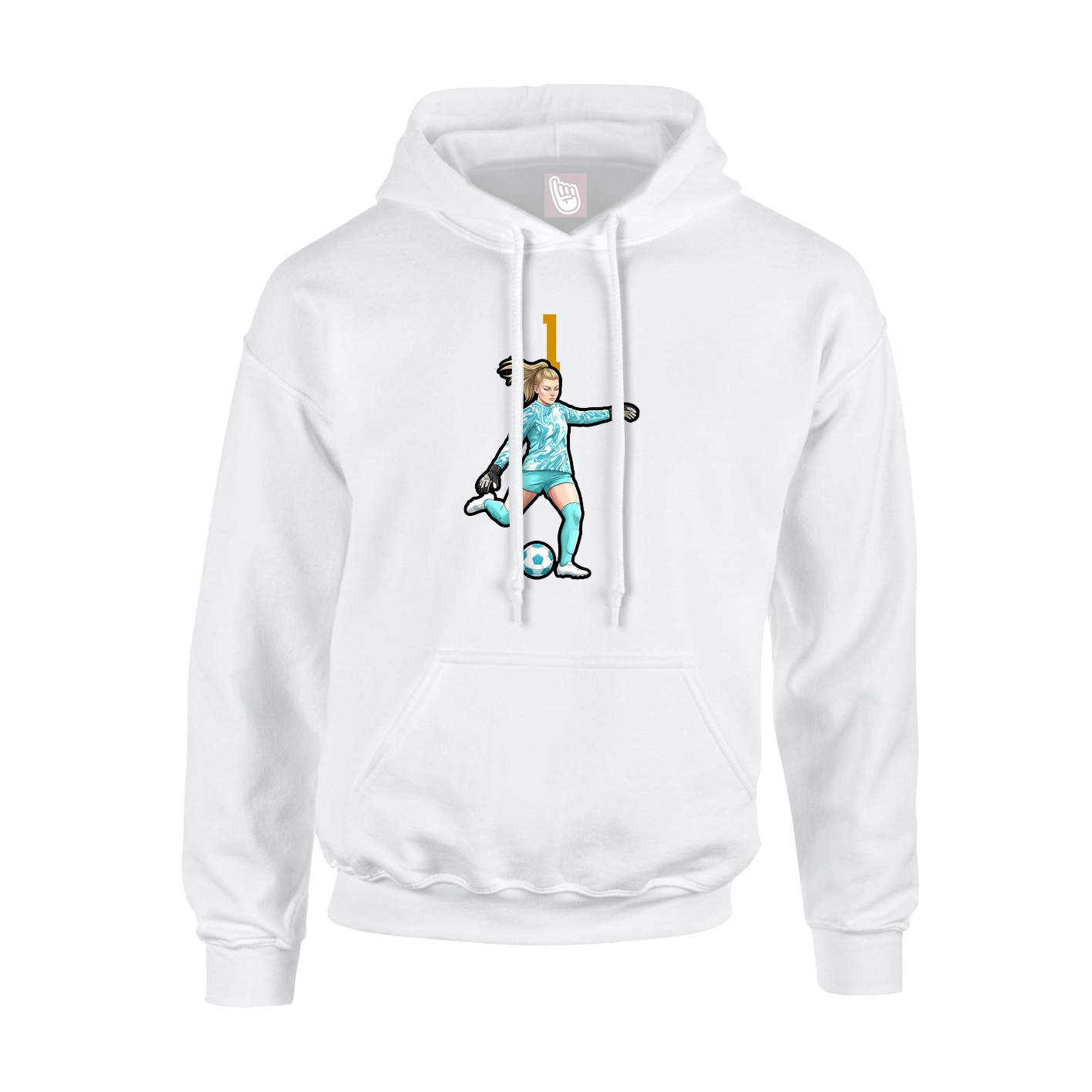 Youth Hoodie — Number Top in White
