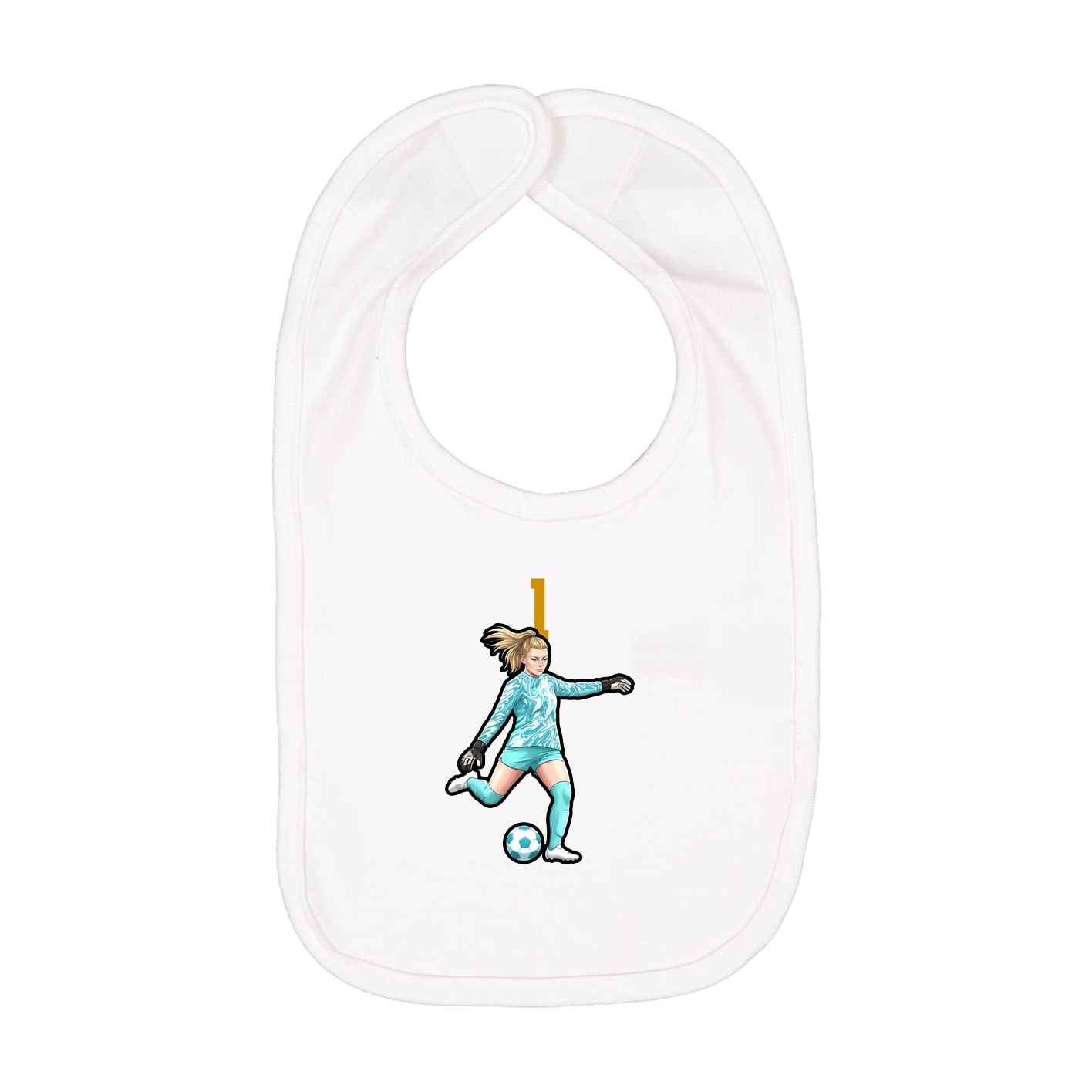Infant Bib — Number Top in White