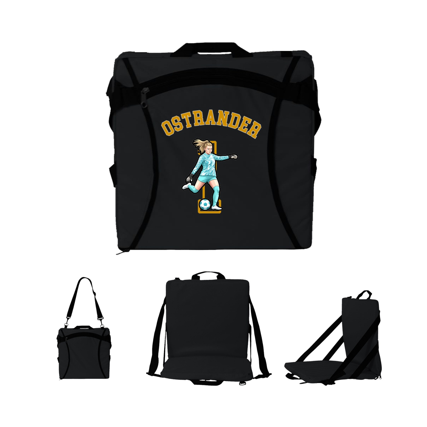 Folding Stadium Seat — Shirsey Arch in Black