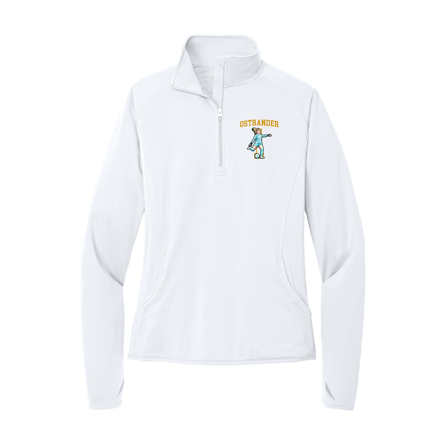 Women's Q-Zip Pullover — Shirsey in White