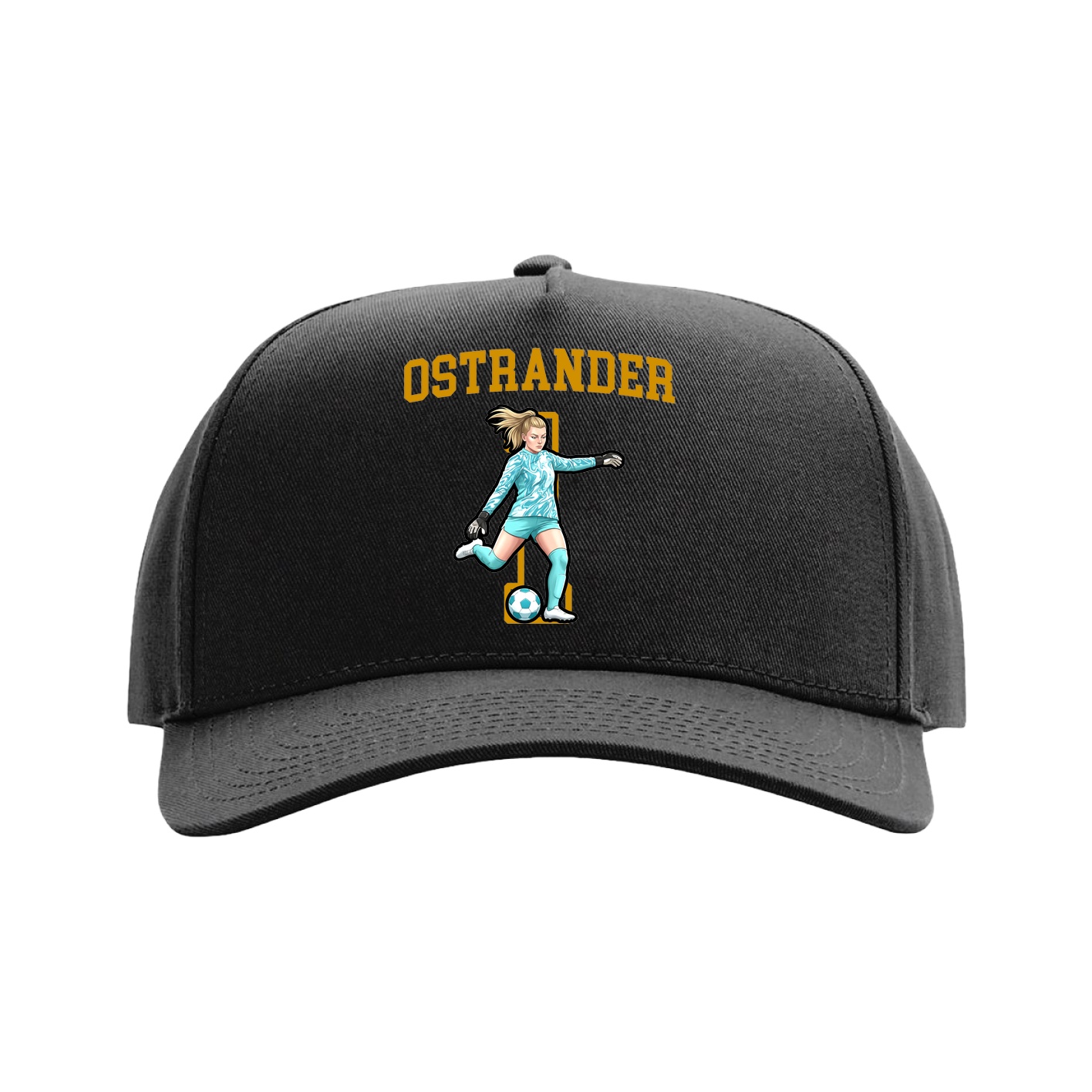 Full Fabric Five-Panel Champ Cap — Shirsey in Black