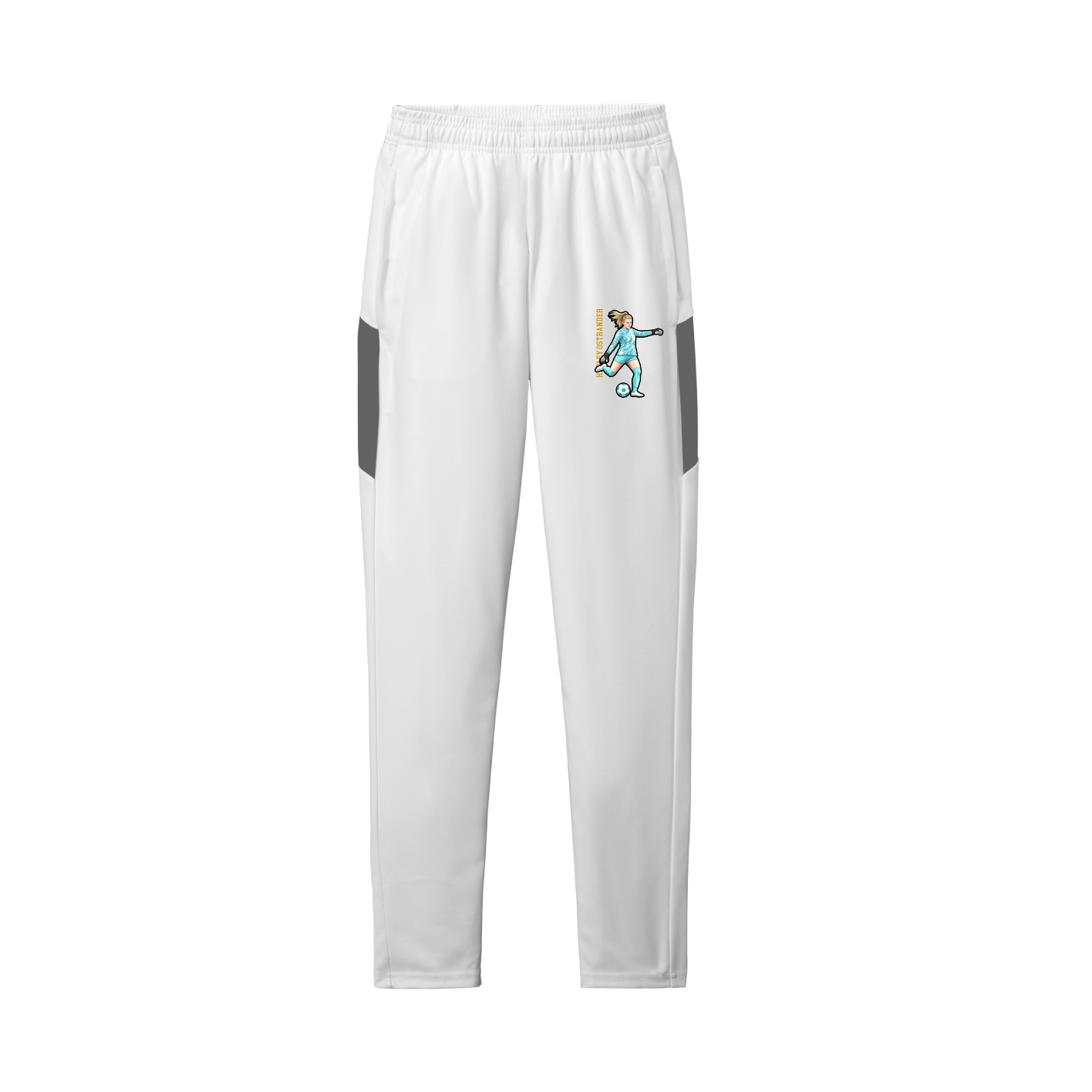 Team Travel Pant — Name Vertical in White/Grey
