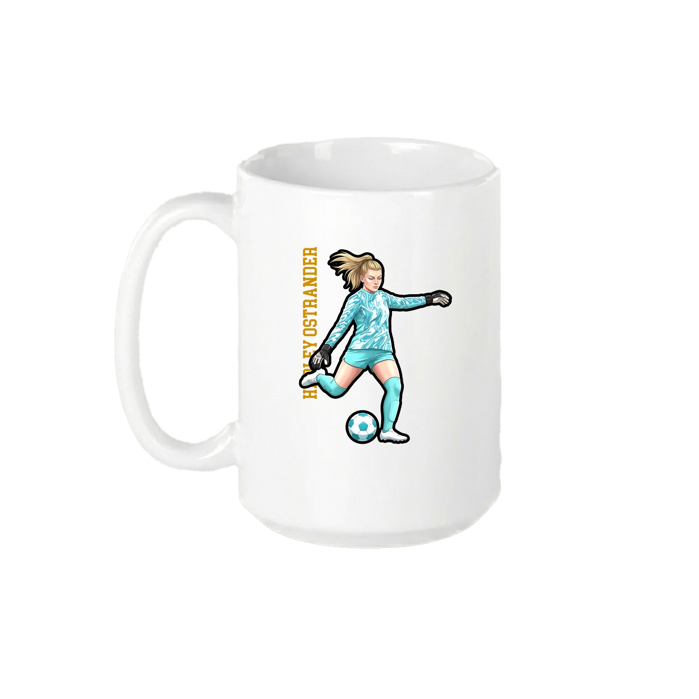 15oz Coffee Mug — Name Vertical in White