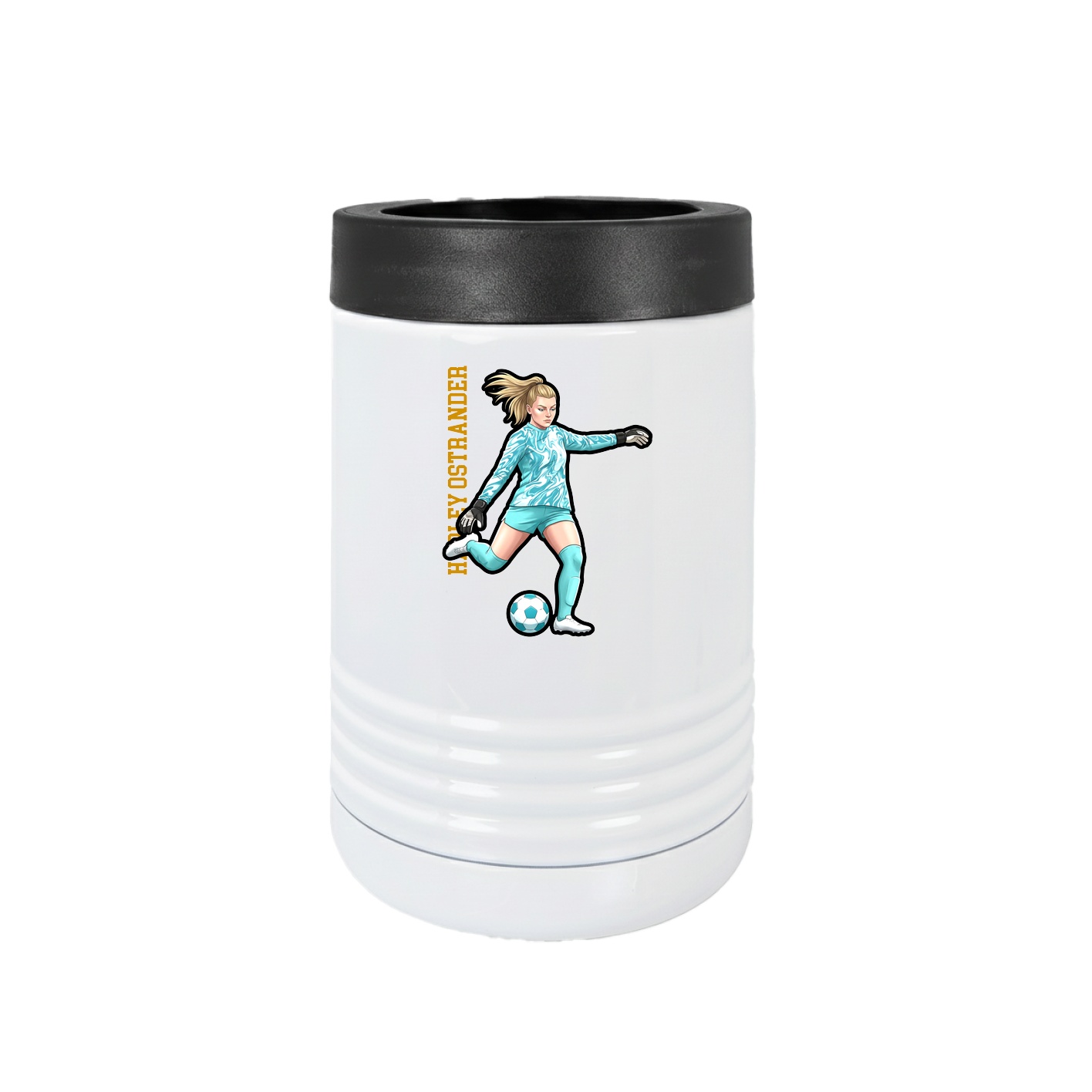 Beverage Holder — Name Vertical in White