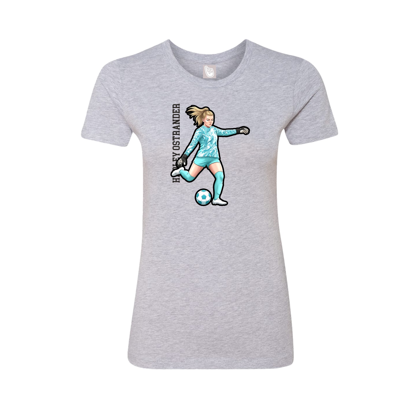 Womens Tee — Name Vertical in Grey