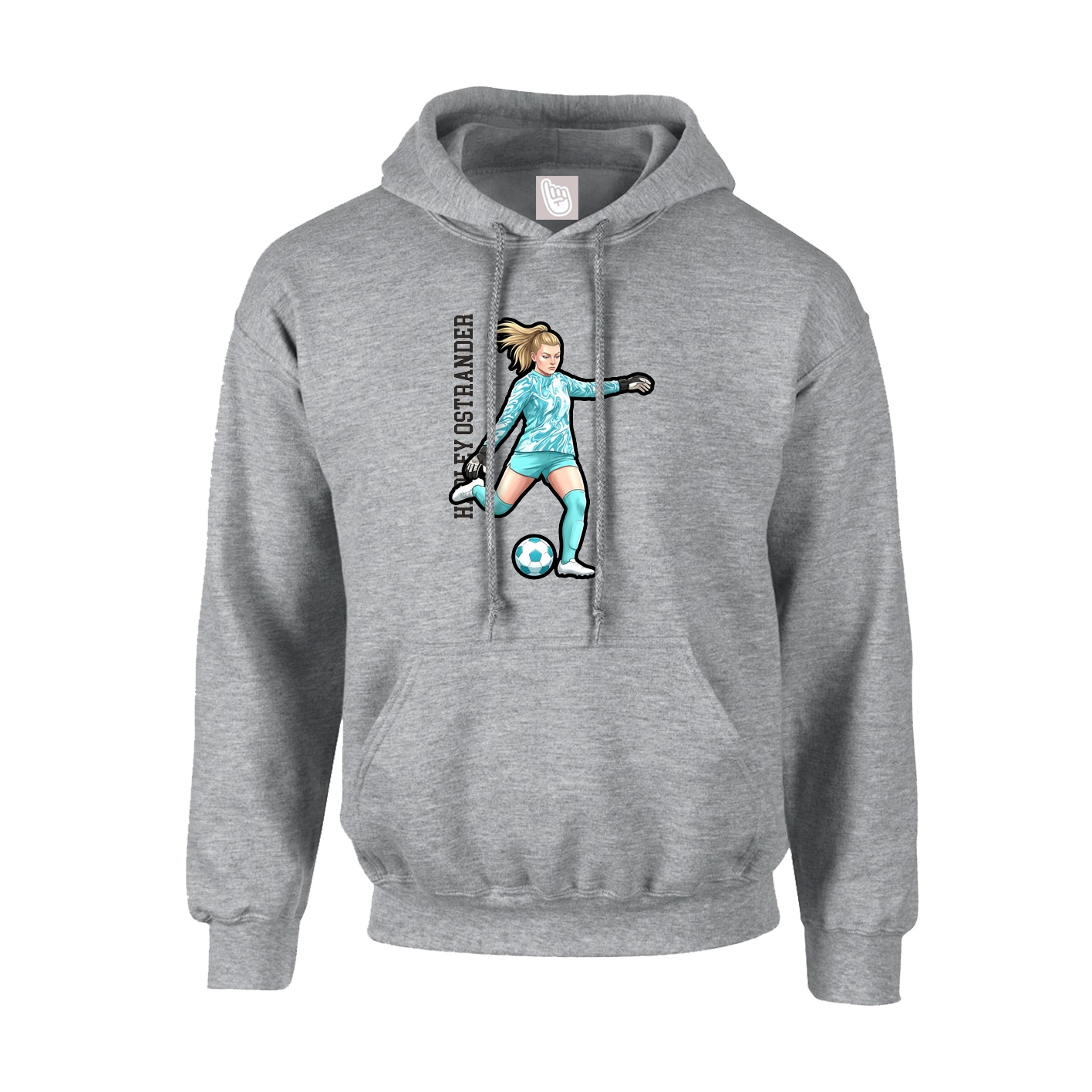 Youth Hoodie — Name Vertical in Grey