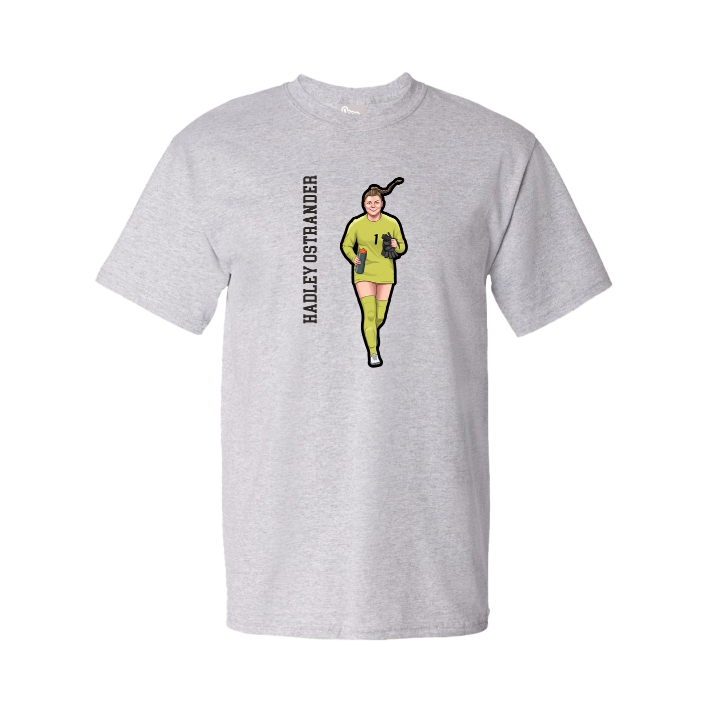 Tee — Name Vertical in Grey