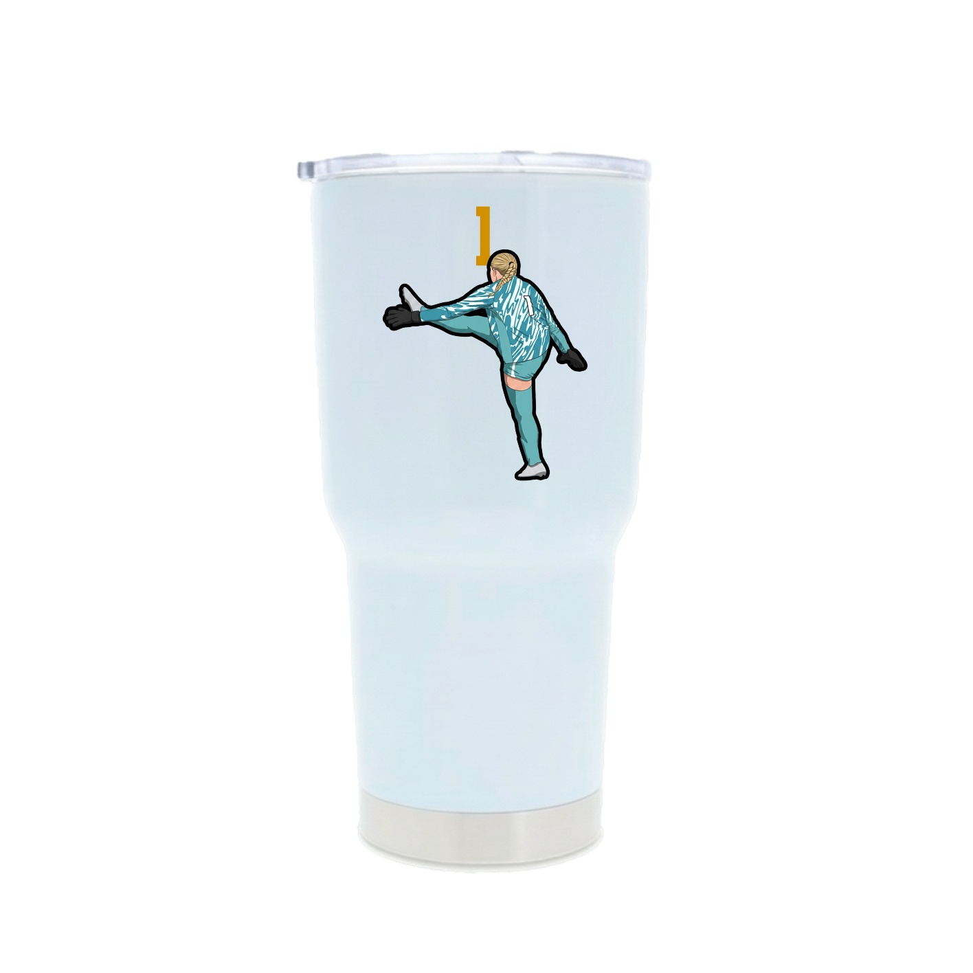 30oz Stainless Steel Tumbler — Number Top in White