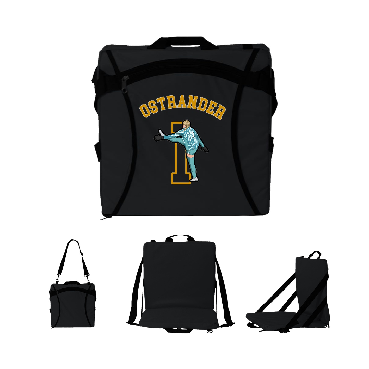 Folding Stadium Seat — Shirsey Arch in Black