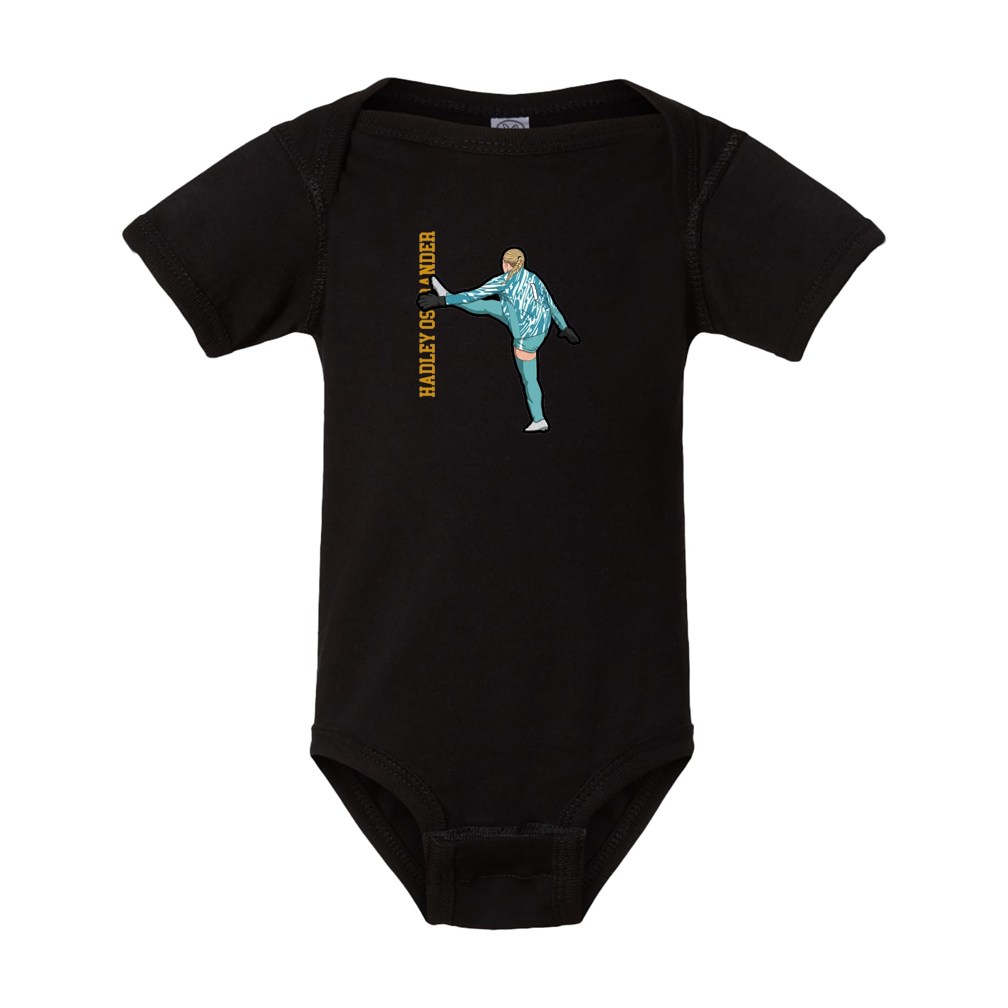 Baby Onesie — Name Vertical in Black