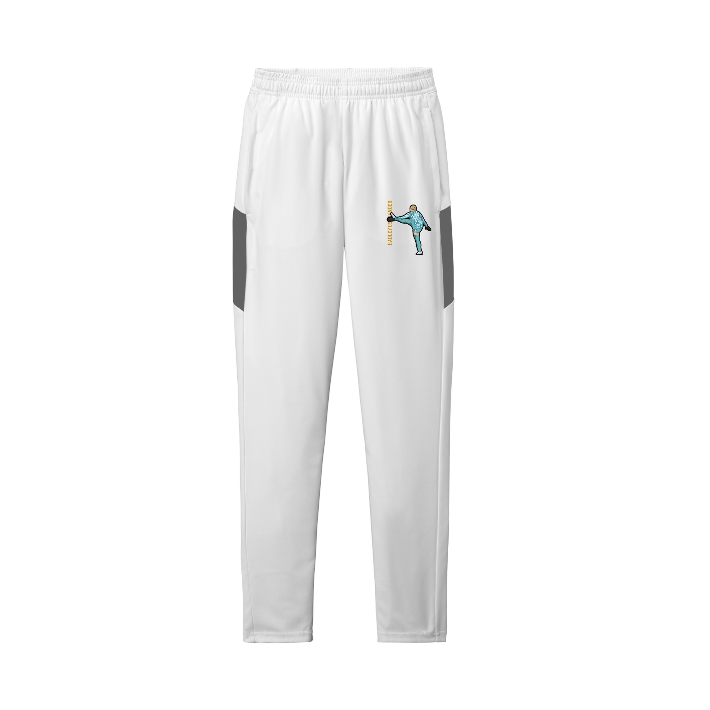 Team Travel Pant — Name Vertical in White/Grey