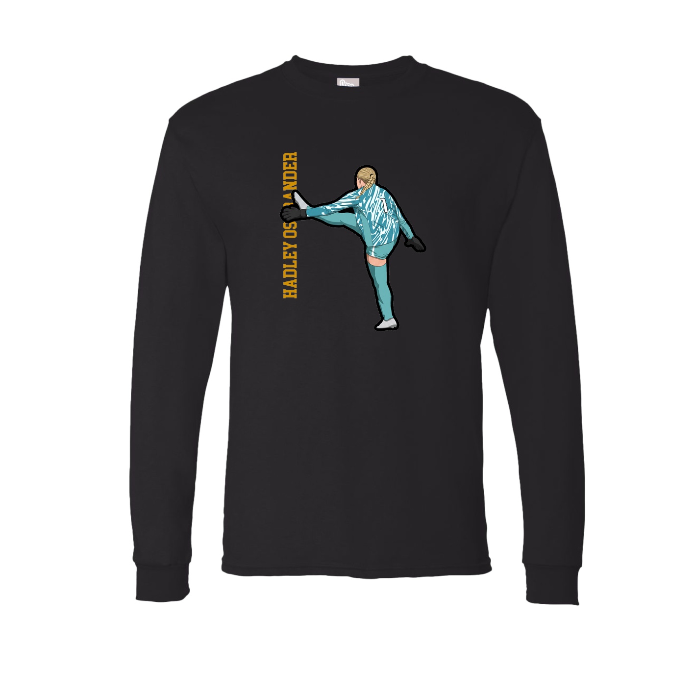 Long Sleeve Tee — Name Vertical in Black