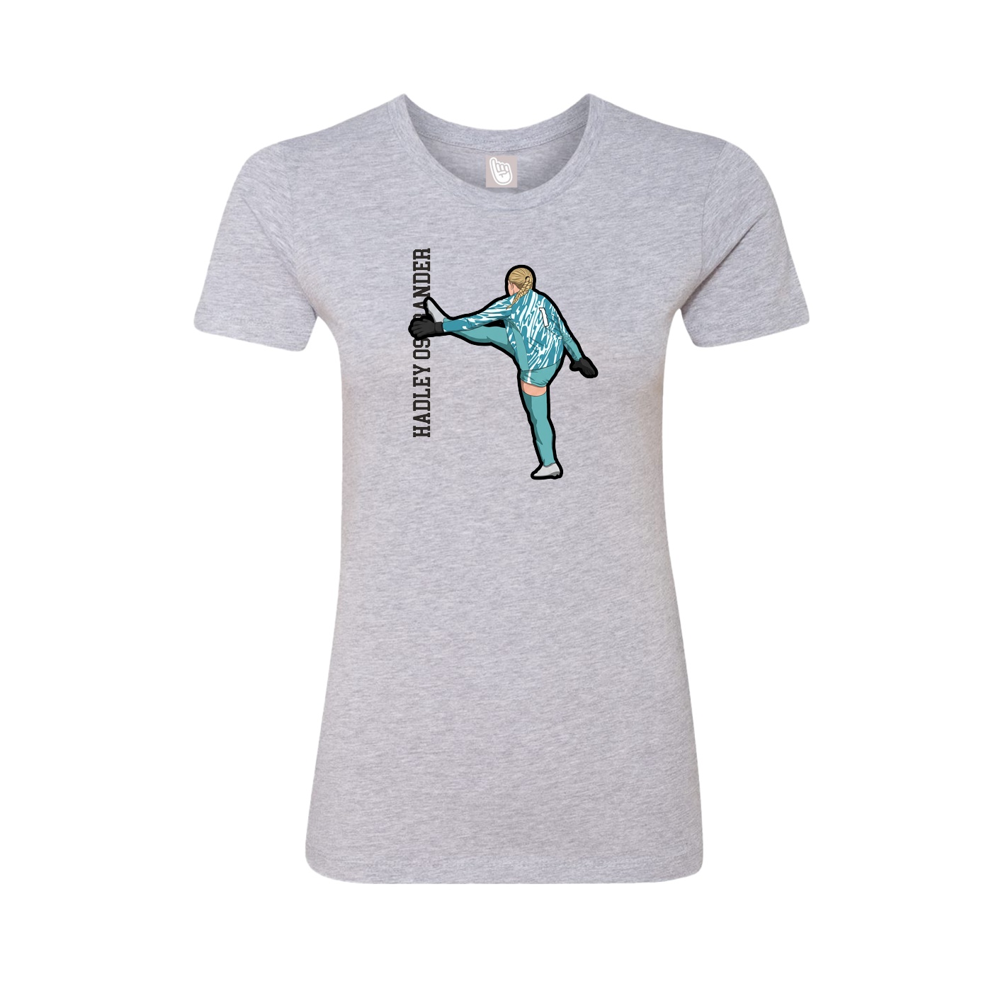 Womens Tee — Name Vertical in Grey