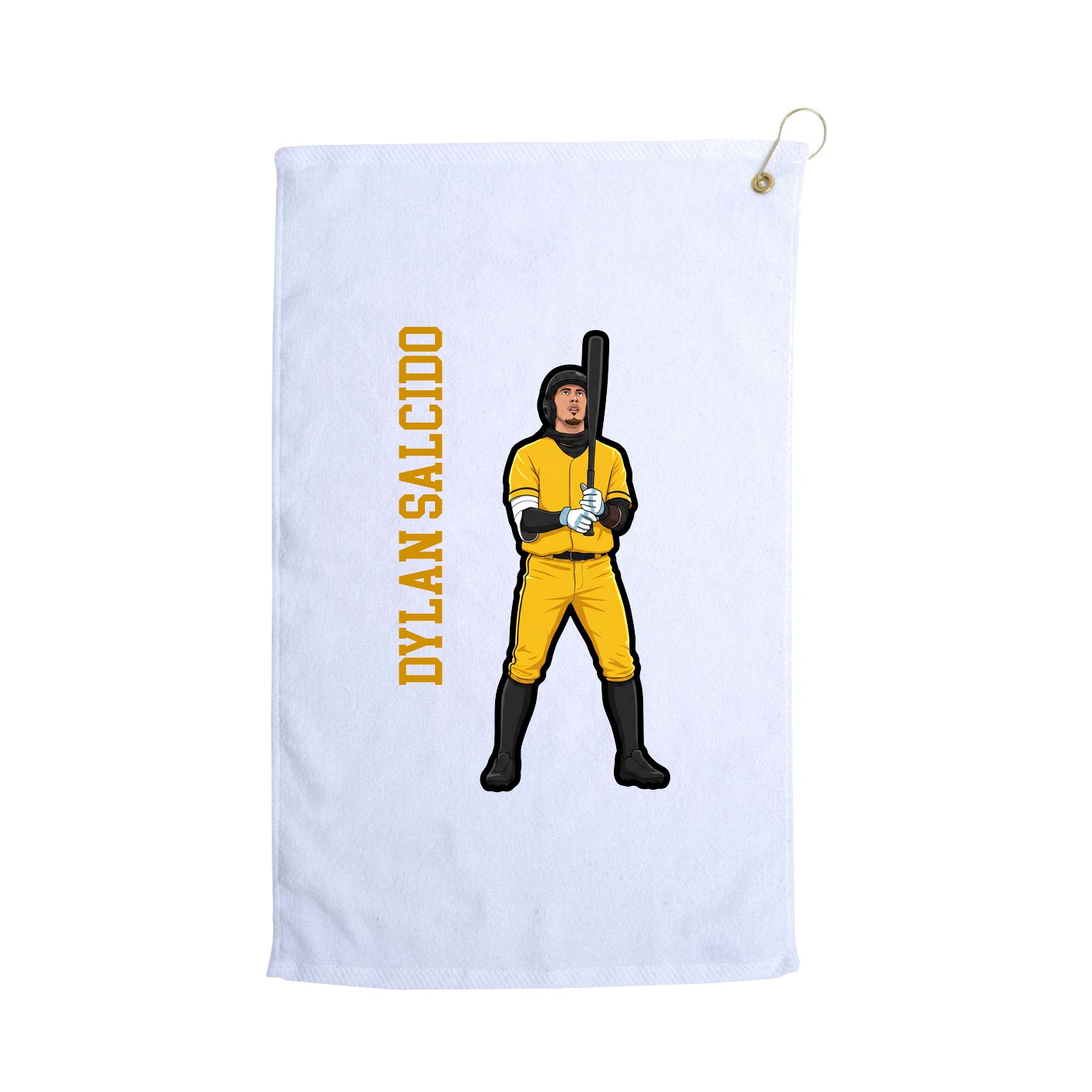 Golf Towel — Name Vertical in White
