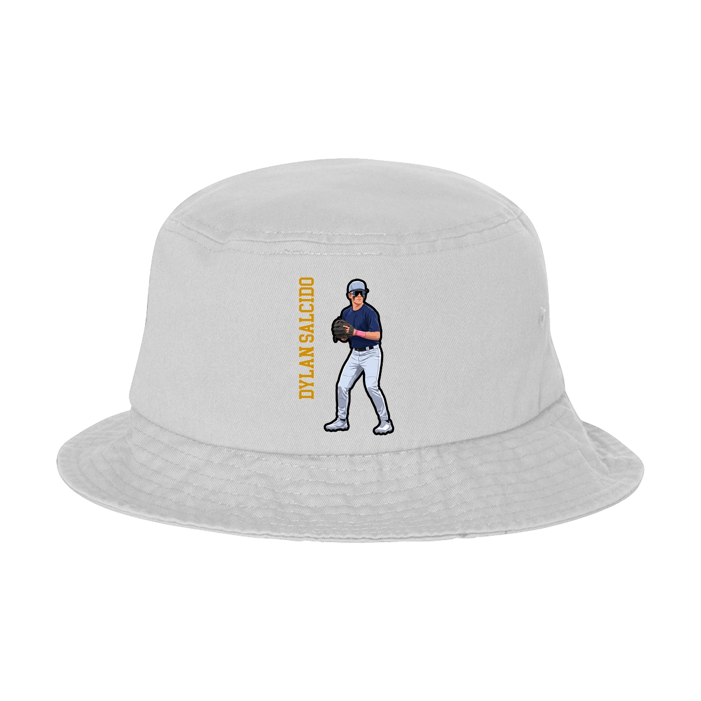 Bucket Cap — Name Vertical in White