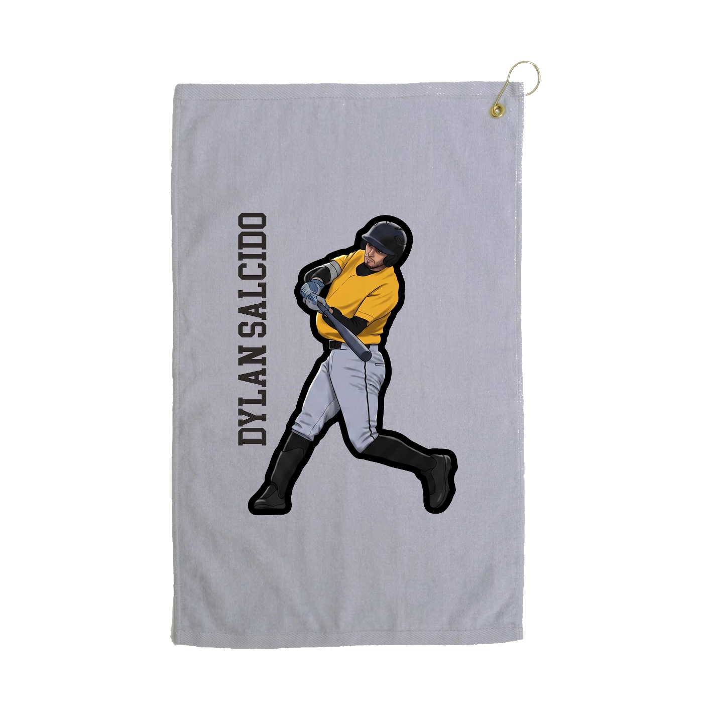Golf Towel — Name Vertical in Grey
