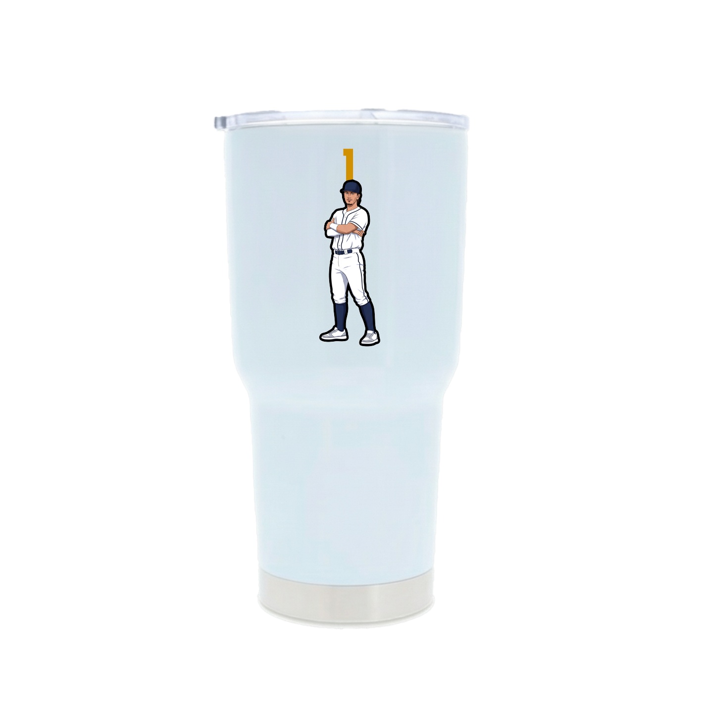 30oz Stainless Steel Tumbler — Number Top in White