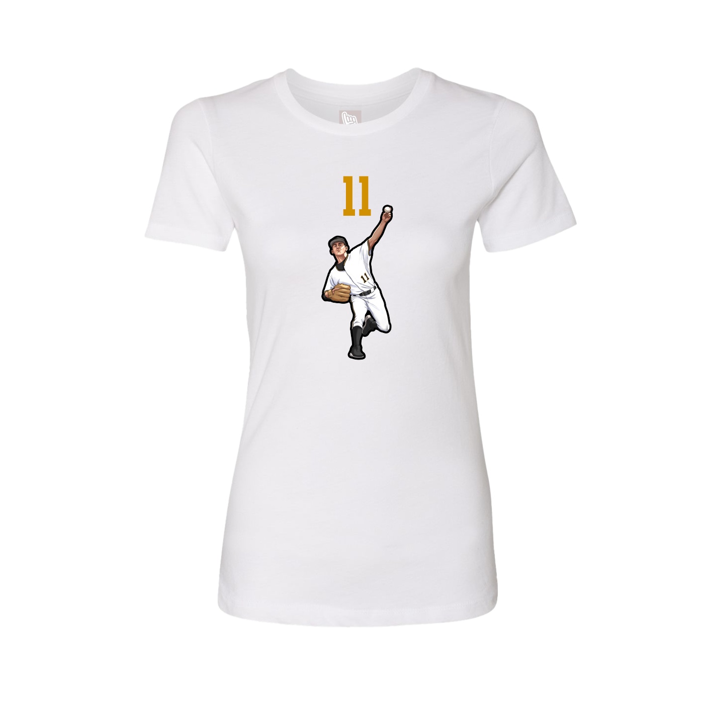 Fitted Women's Tee — Number Top in White