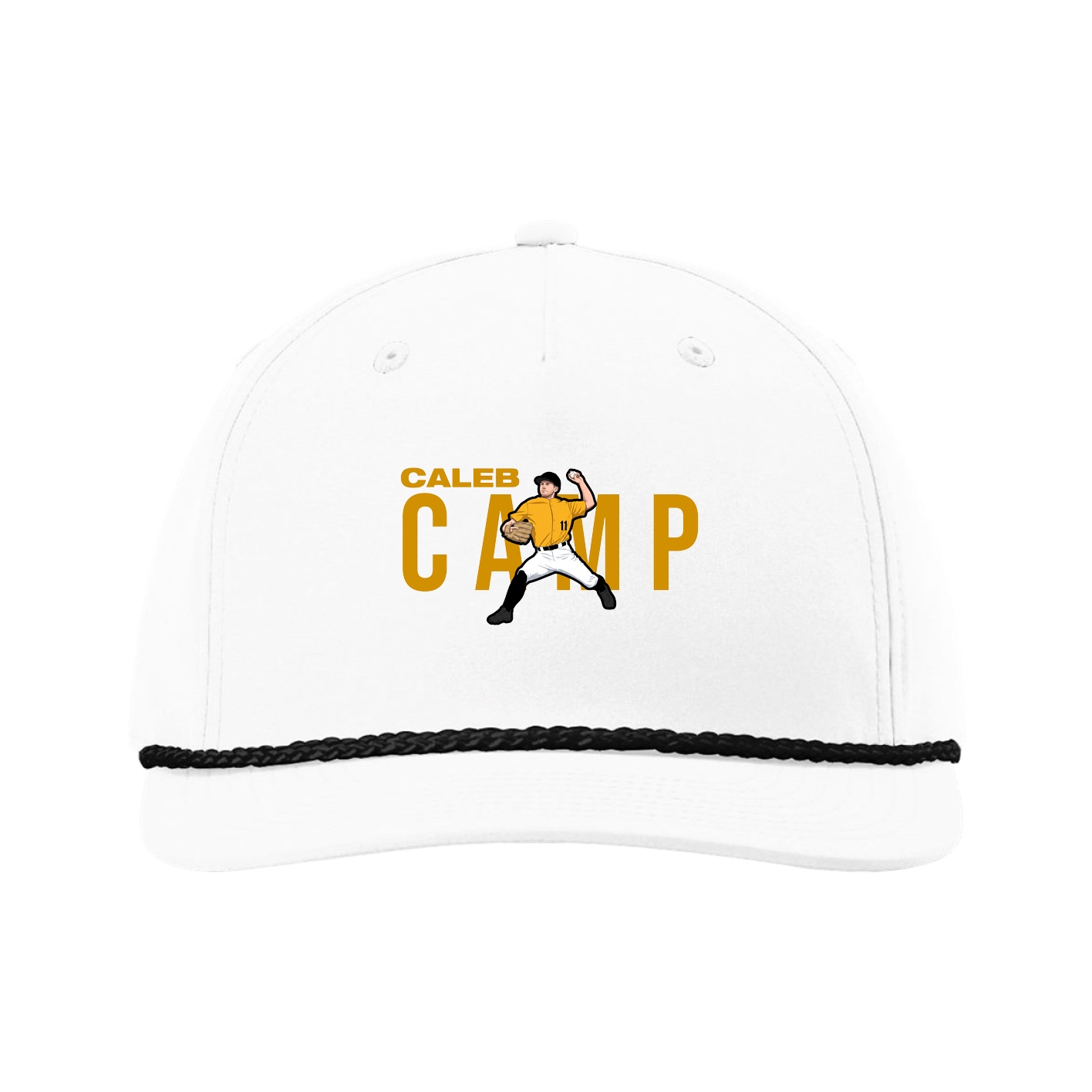 Five-Panel Classic Rope Cap — Player Name in White