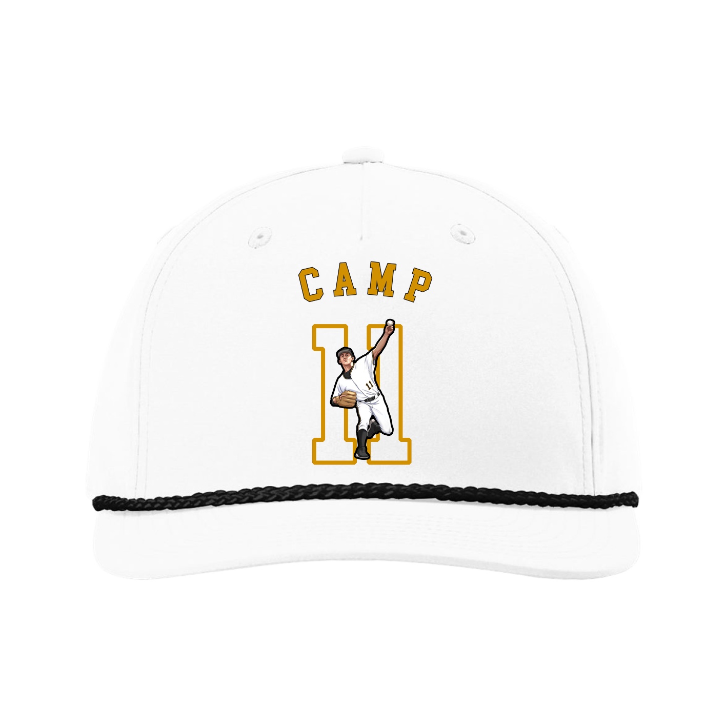 Five-Panel Classic Rope Cap — Shirsey Arch in White