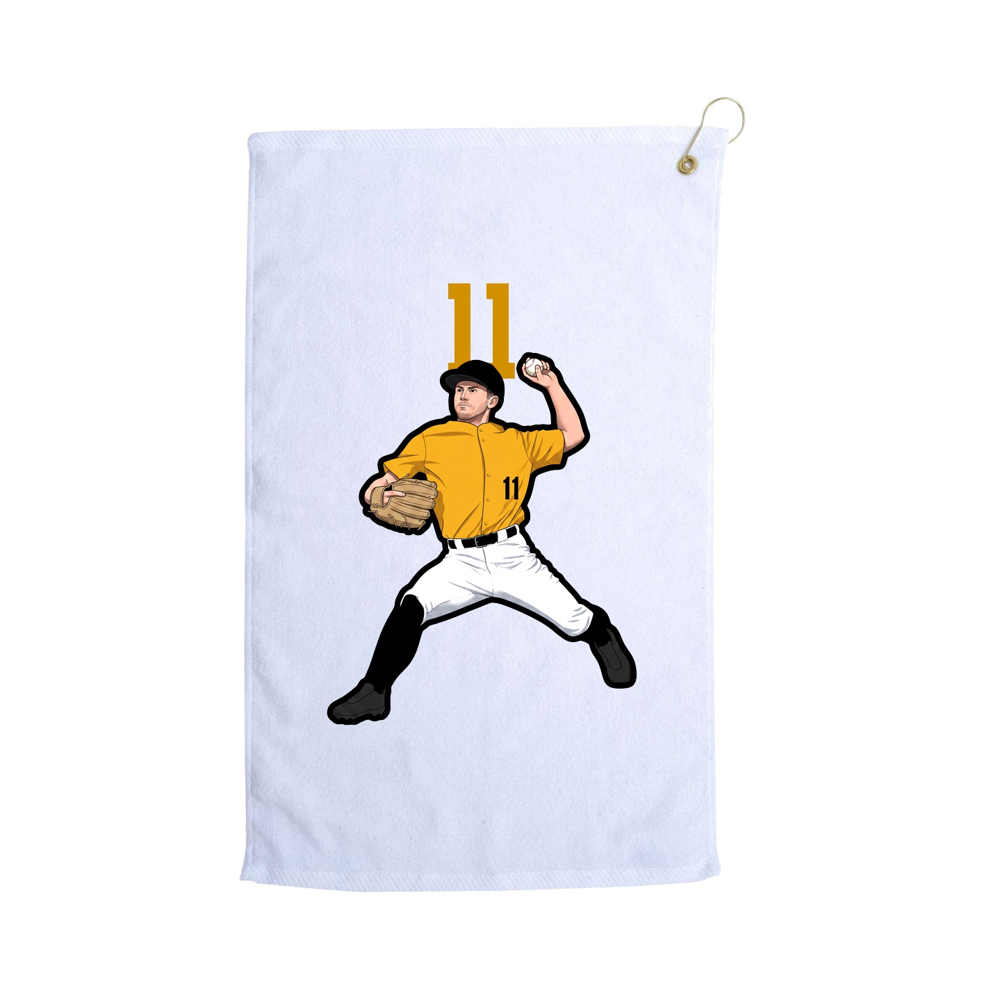 Golf Towel — Number Top in White