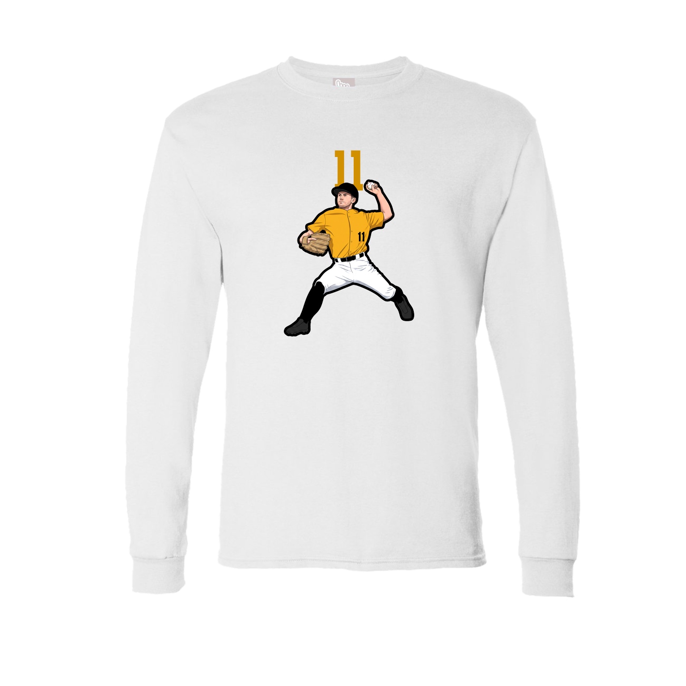 Long Sleeve Tee — Number Top in White