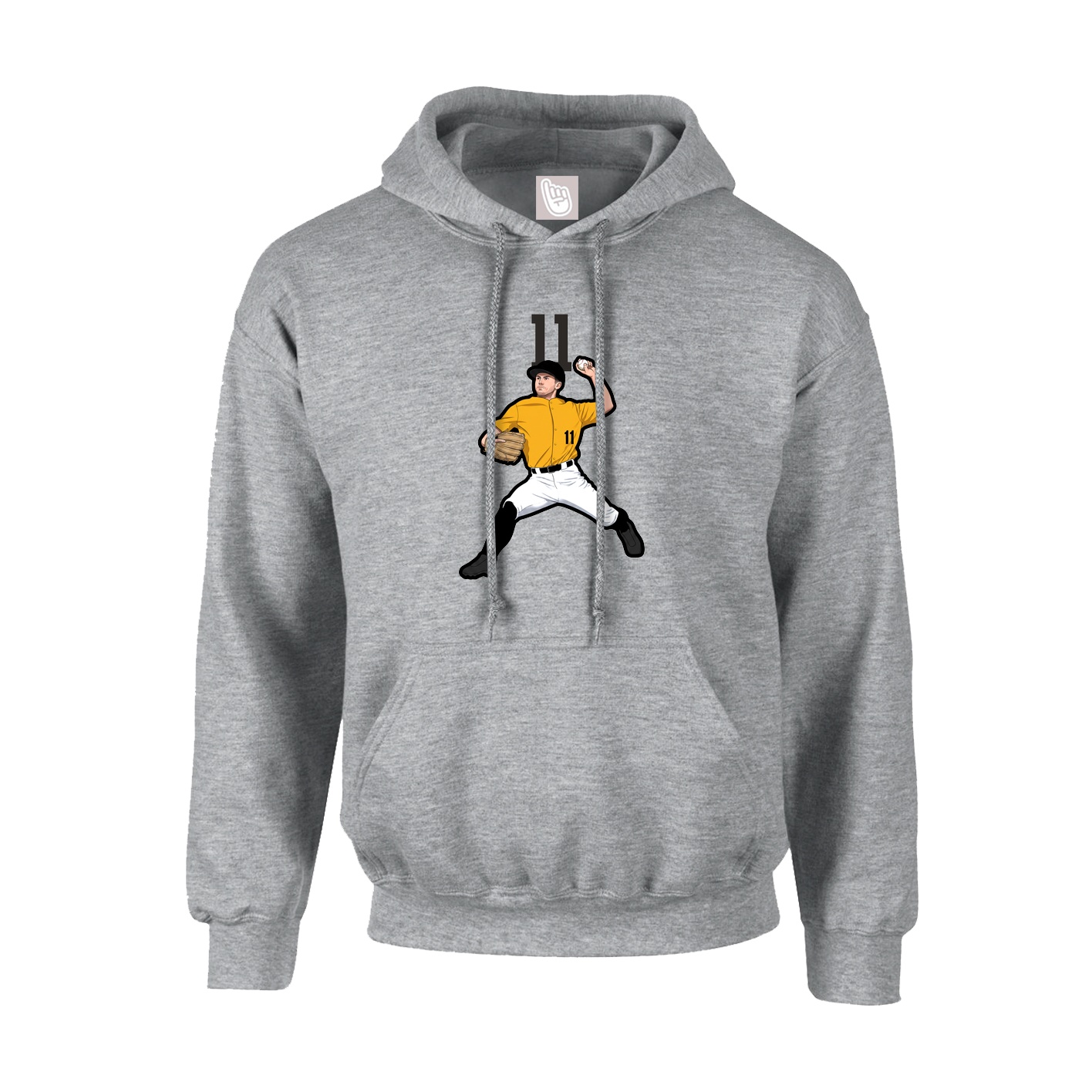 Youth Hoodie — Number Top in Grey
