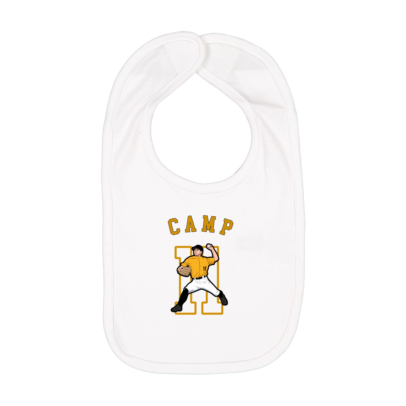 Infant Bib — Shirsey Arch in White