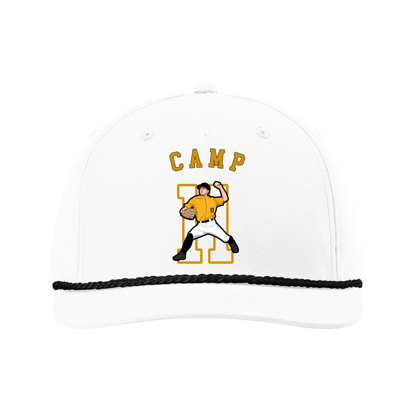 Five-Panel Classic Rope Cap — Shirsey Arch in White