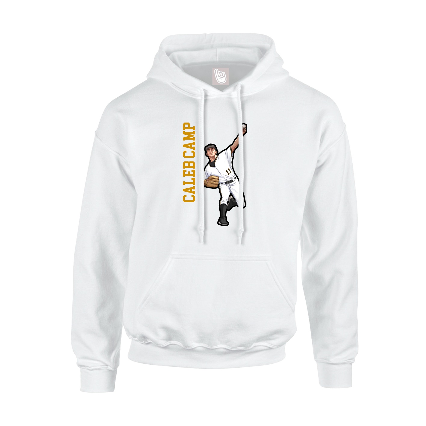 Hoodie — Name Vertical in White