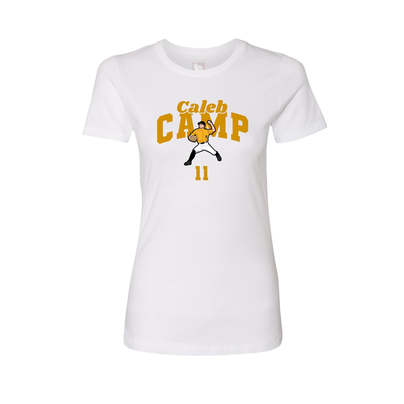 Fitted Women's Tee — Signature Arch in White