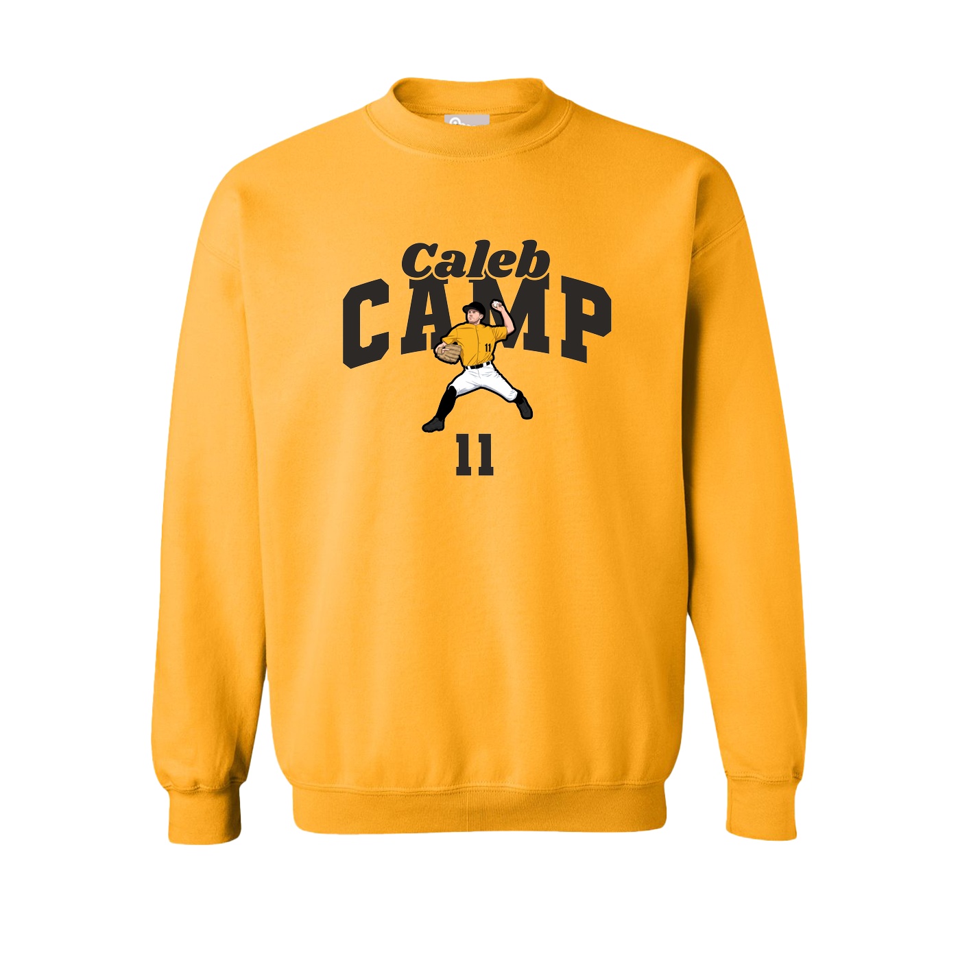 Fleece Crew — Signature Arch in Gold