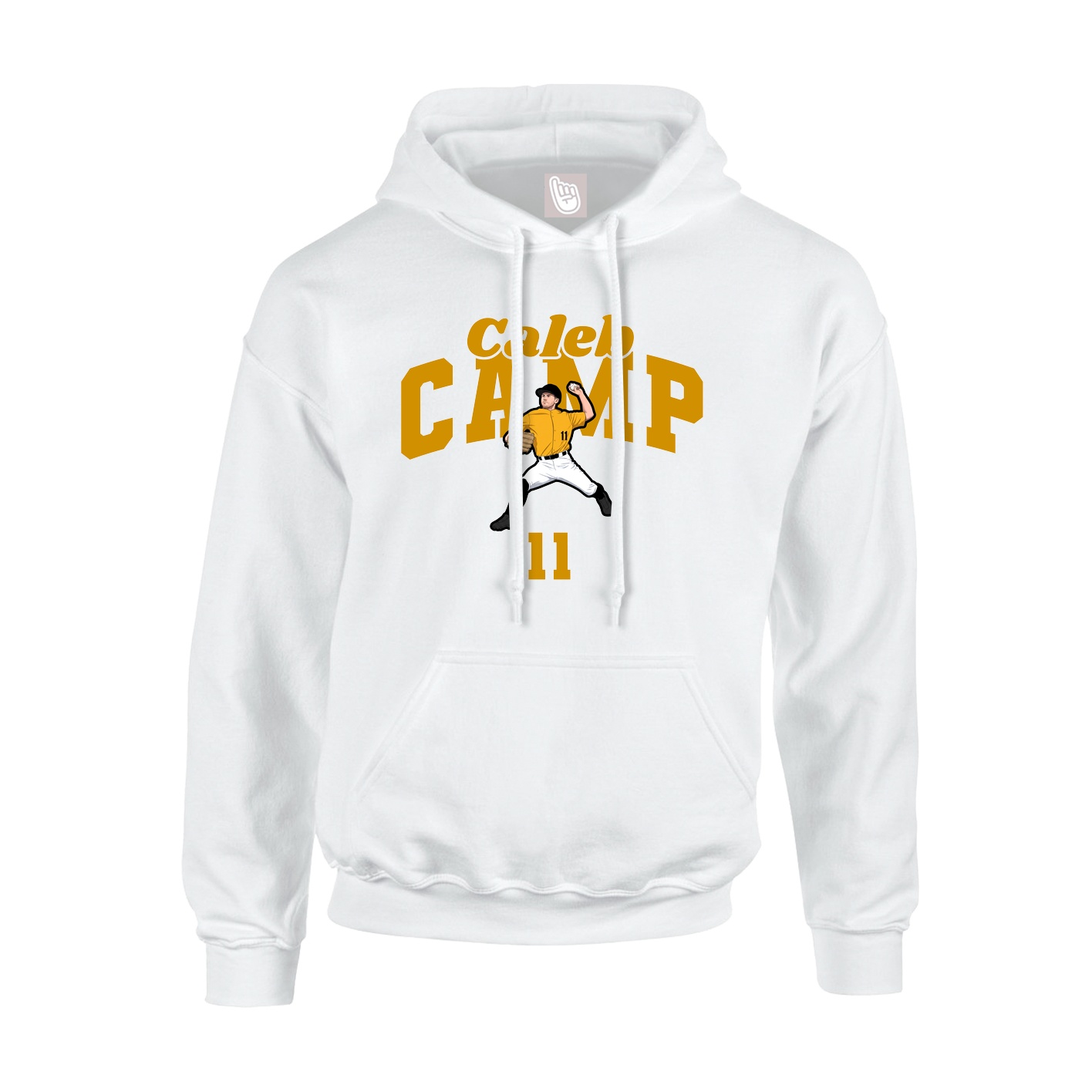 Youth Hoodie — Signature Arch in White