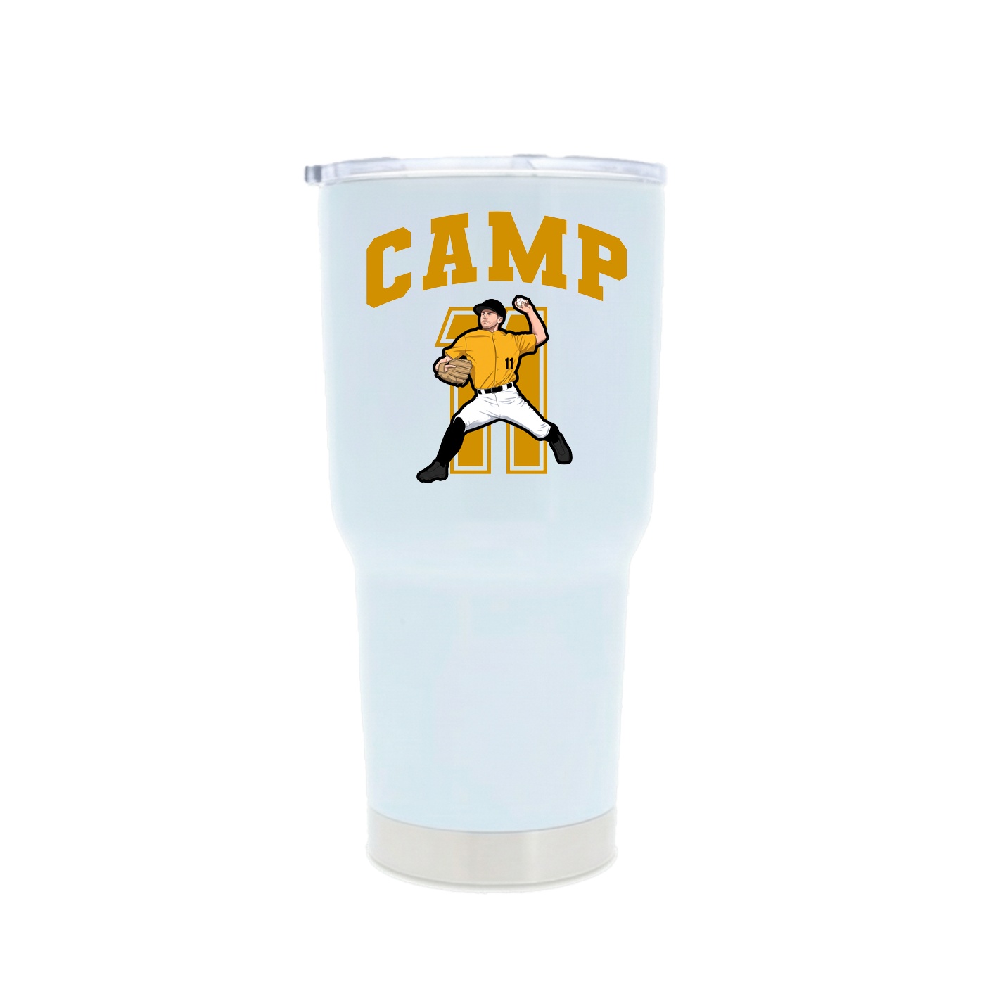 30oz Stainless Steel Tumbler — Number in White