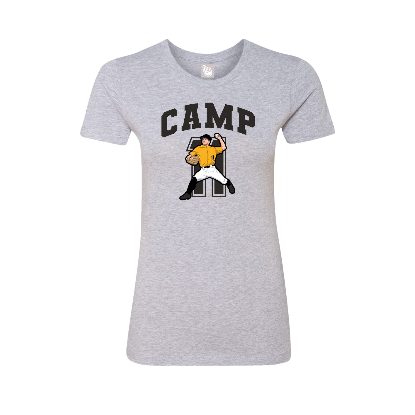 Fitted Women's Tee — Number in Grey