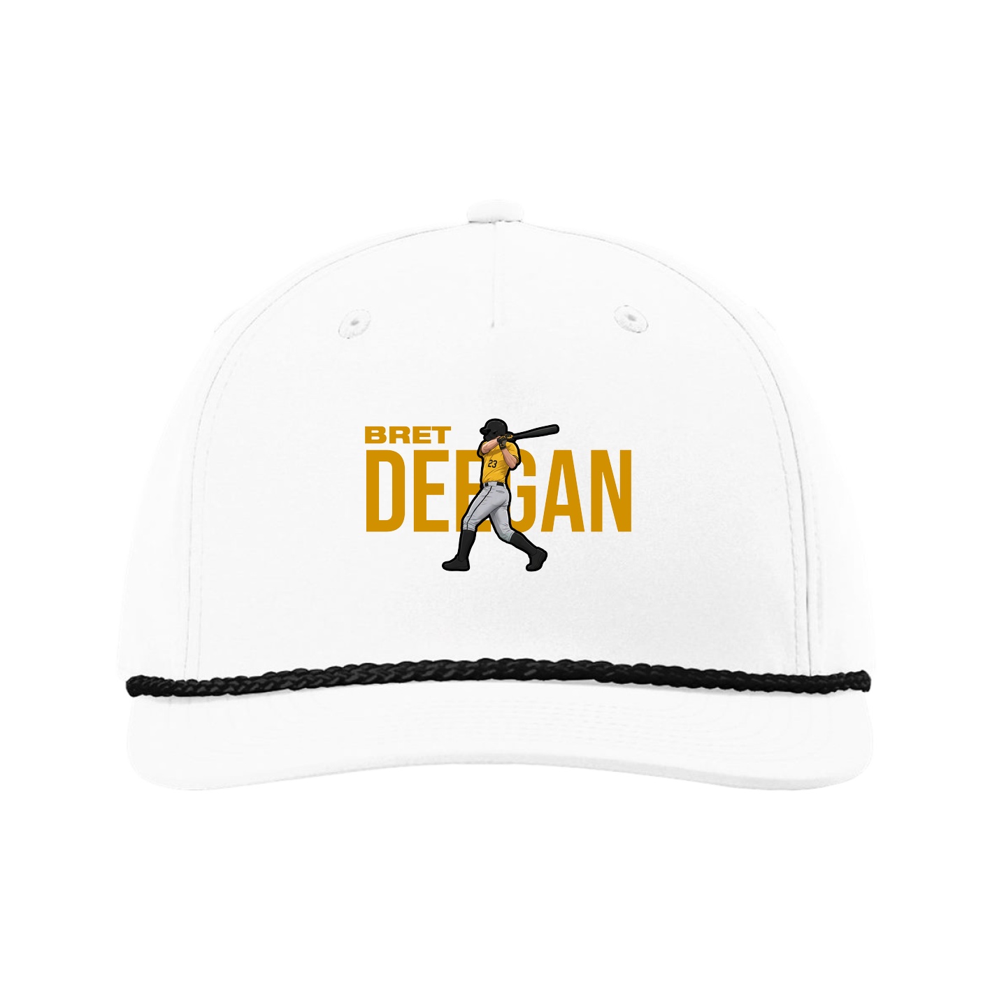 Five-Panel Classic Rope Cap — Player Name in White