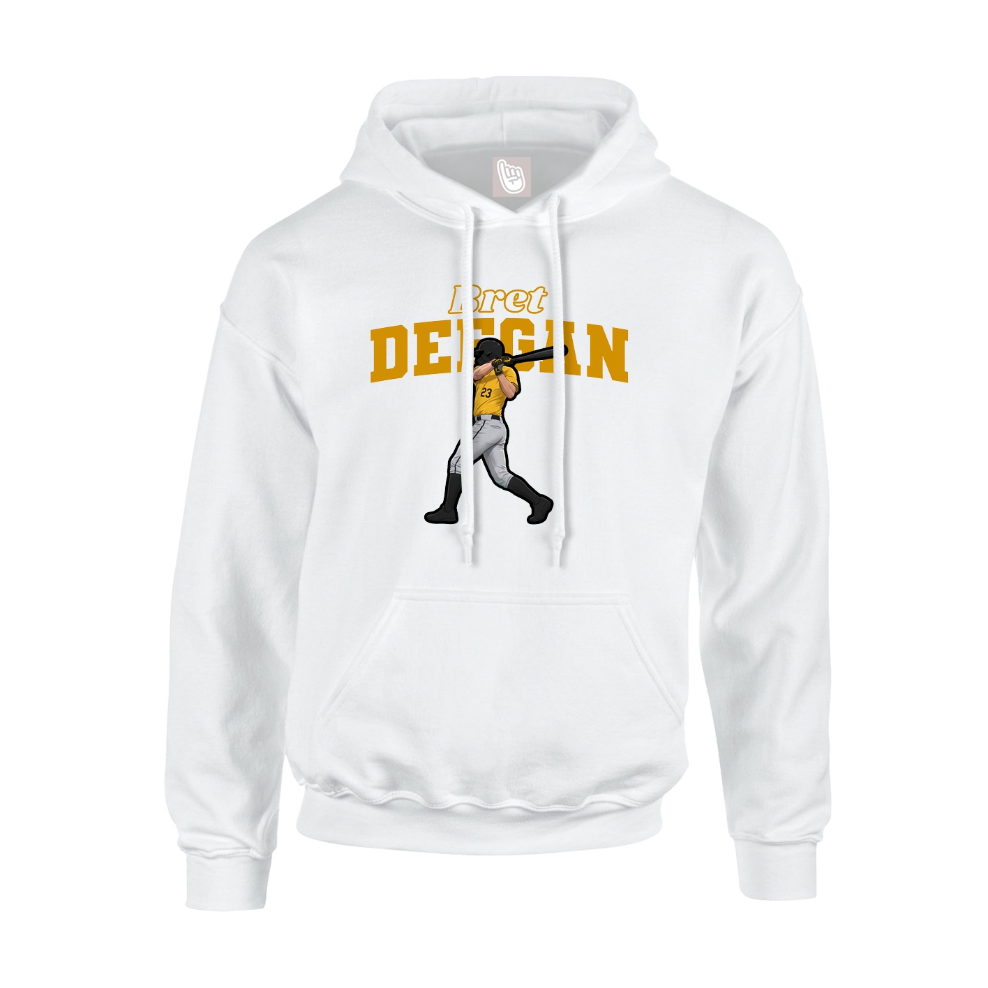 Youth Hoodie — Name Arch in White