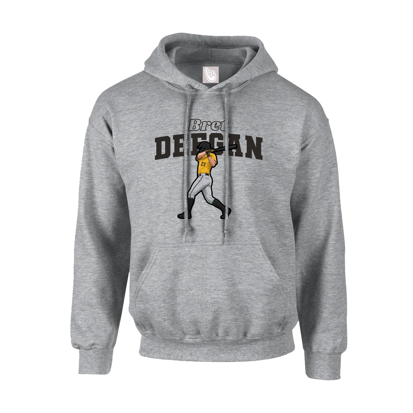 Youth Hoodie — Name Arch in Grey
