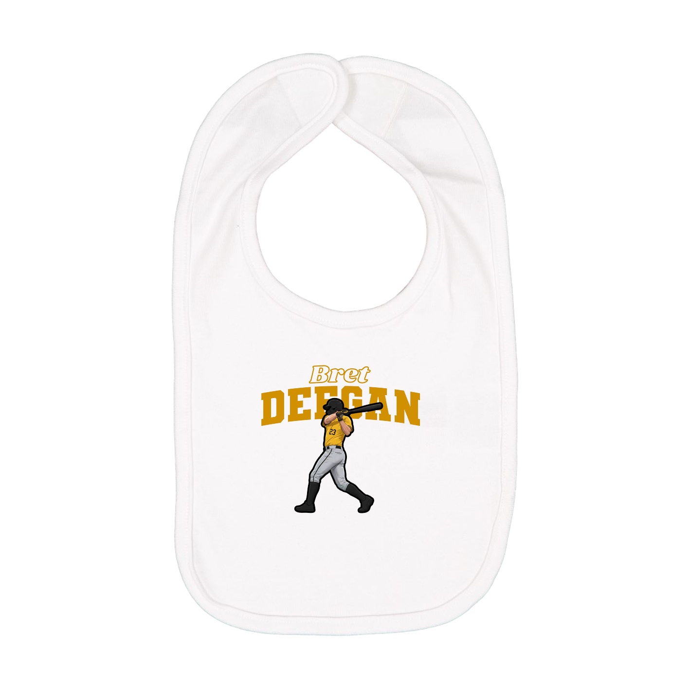 Infant Bib — Name Arch in White